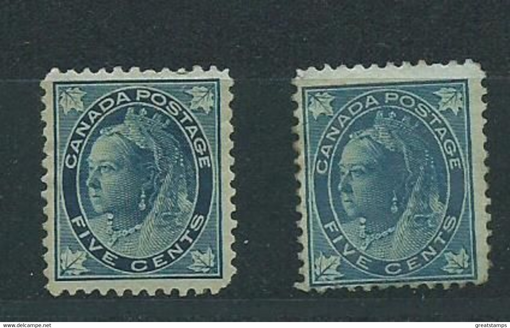 Canada Pair Shades Hm Sg157 Sg 158 Hinge Remains Cv £230 Victoria 1898 02 - Sonstige & Ohne Zuordnung