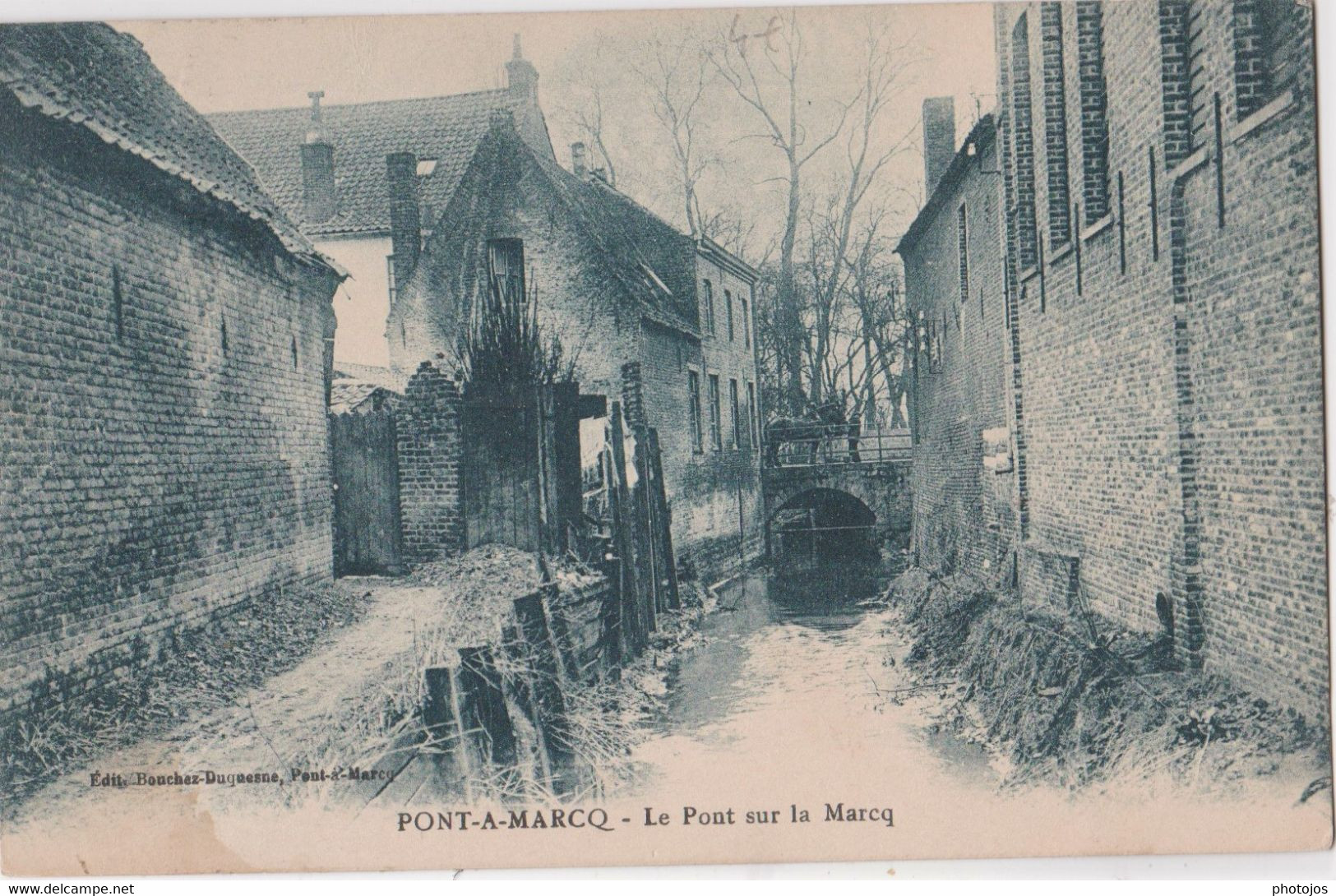 CPA Pont à Marcq (59) Le Pont Sur La Marcq   Voyagée 1946   Ed Bouchez     RARE - Other & Unclassified