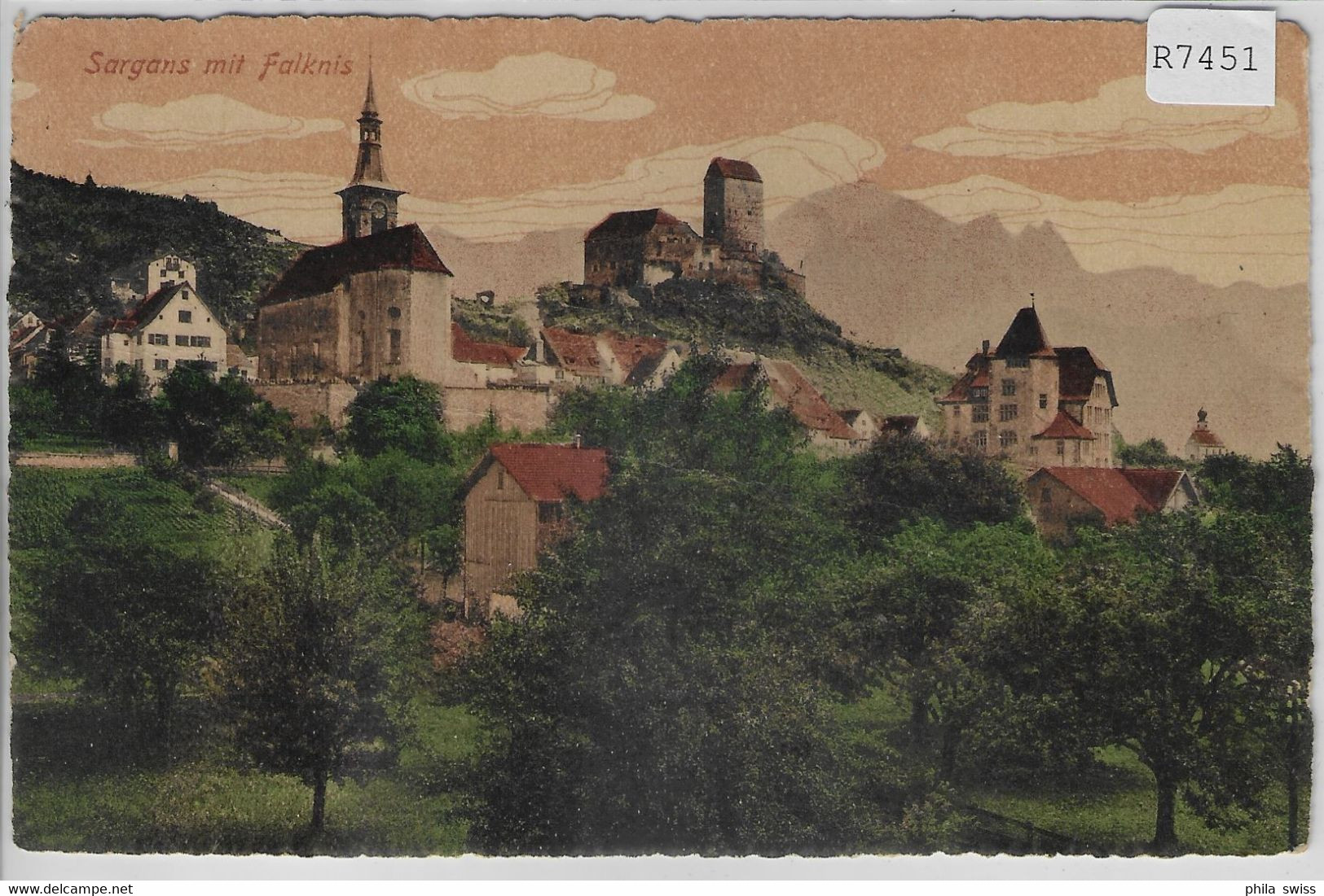 Sargans Mit Falknis - Litho - Sargans