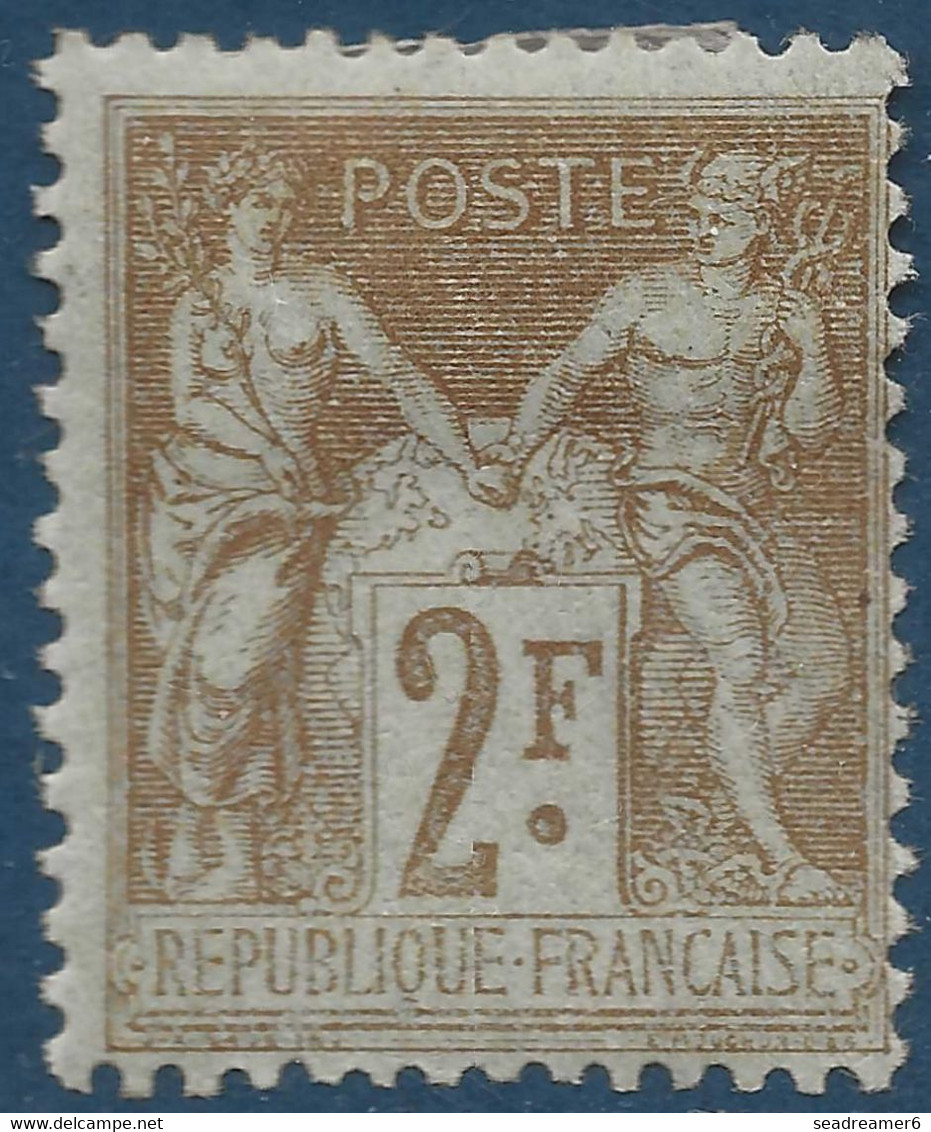 Sage N°105* 2fr Bistre Tres Frais (cote Yvert : 200 €) - 1898-1900 Sage (Tipo III)