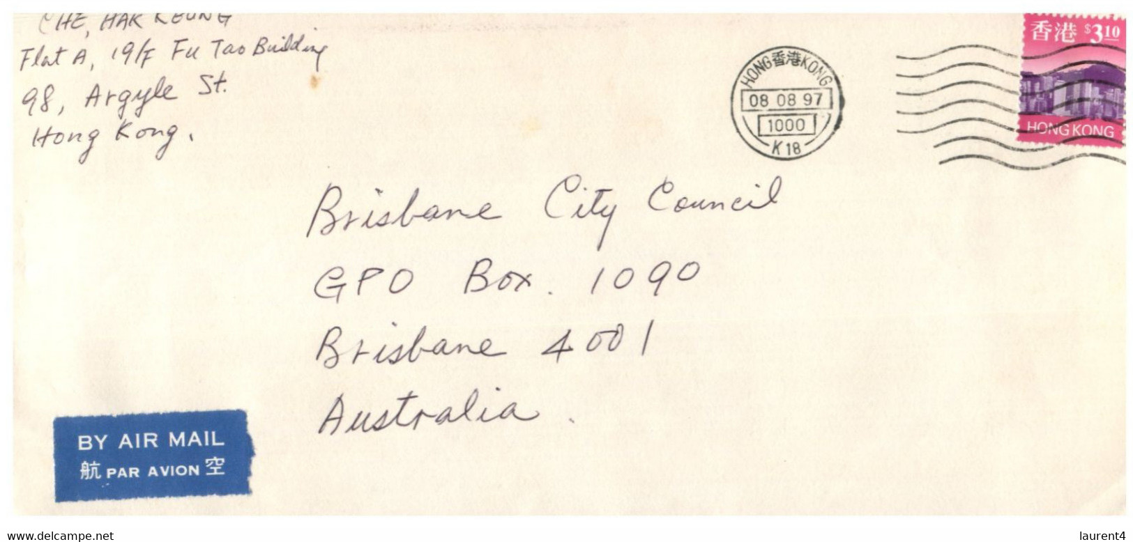 (II (ii) 31) Letter Posted From Hong Kong To Singapore & Australia (2 Covers) 1997 & 2007 - Other & Unclassified