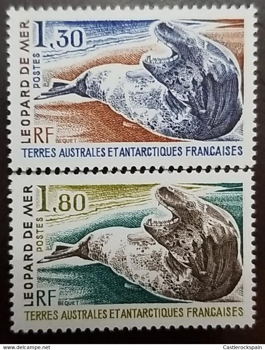 O) 1980 FRENCH SOUTHERN AND ANTARCTIC TERRITORIES, SEA LEOPARD SCT 92 1.30fr, SCT 93 1.80fr, MNH - Andere & Zonder Classificatie