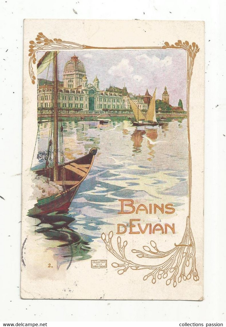 Cp , Publicité , BAINS D'EVIAN , Voyagée - Advertising