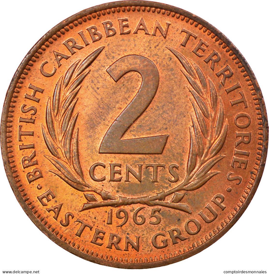 Monnaie, Etats Des Caraibes Orientales, Elizabeth II, 2 Cents, 1965, SUP - Caraïbes Orientales (Etats Des)