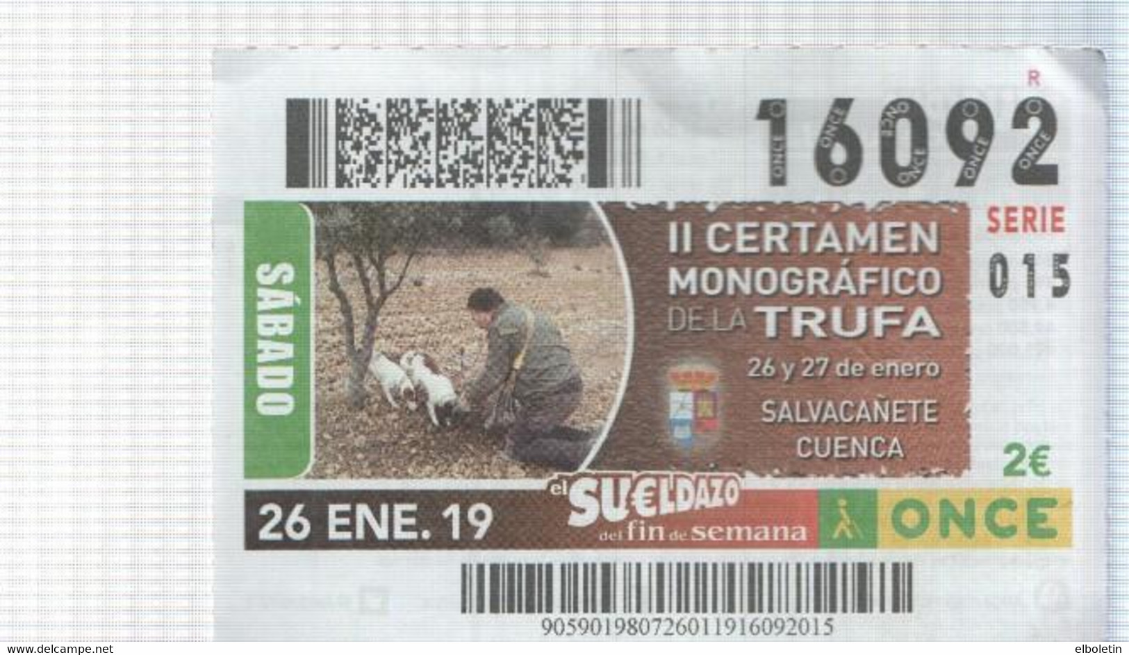 Cupon De La Once Tema: II Certamen Monografico De La Trufa En Salvacañete/cuenca - Autres & Non Classés