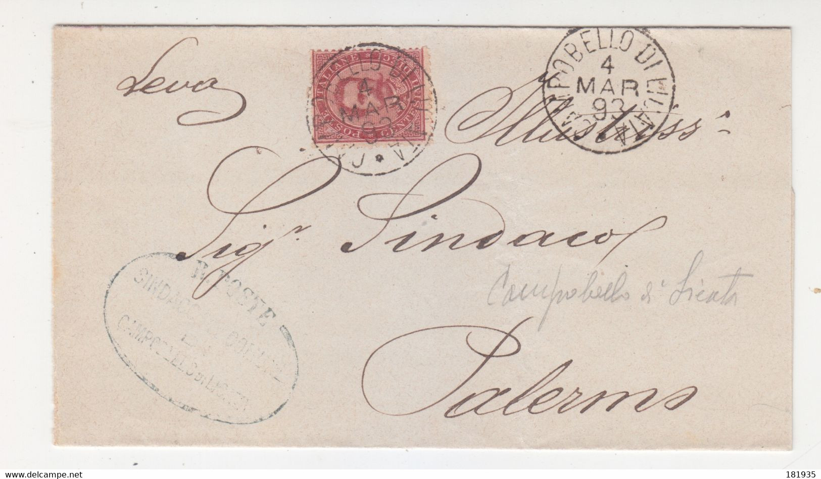 Cover Lettera Affr.Umberto-Viaggiata Italy Italia - Andere & Zonder Classificatie