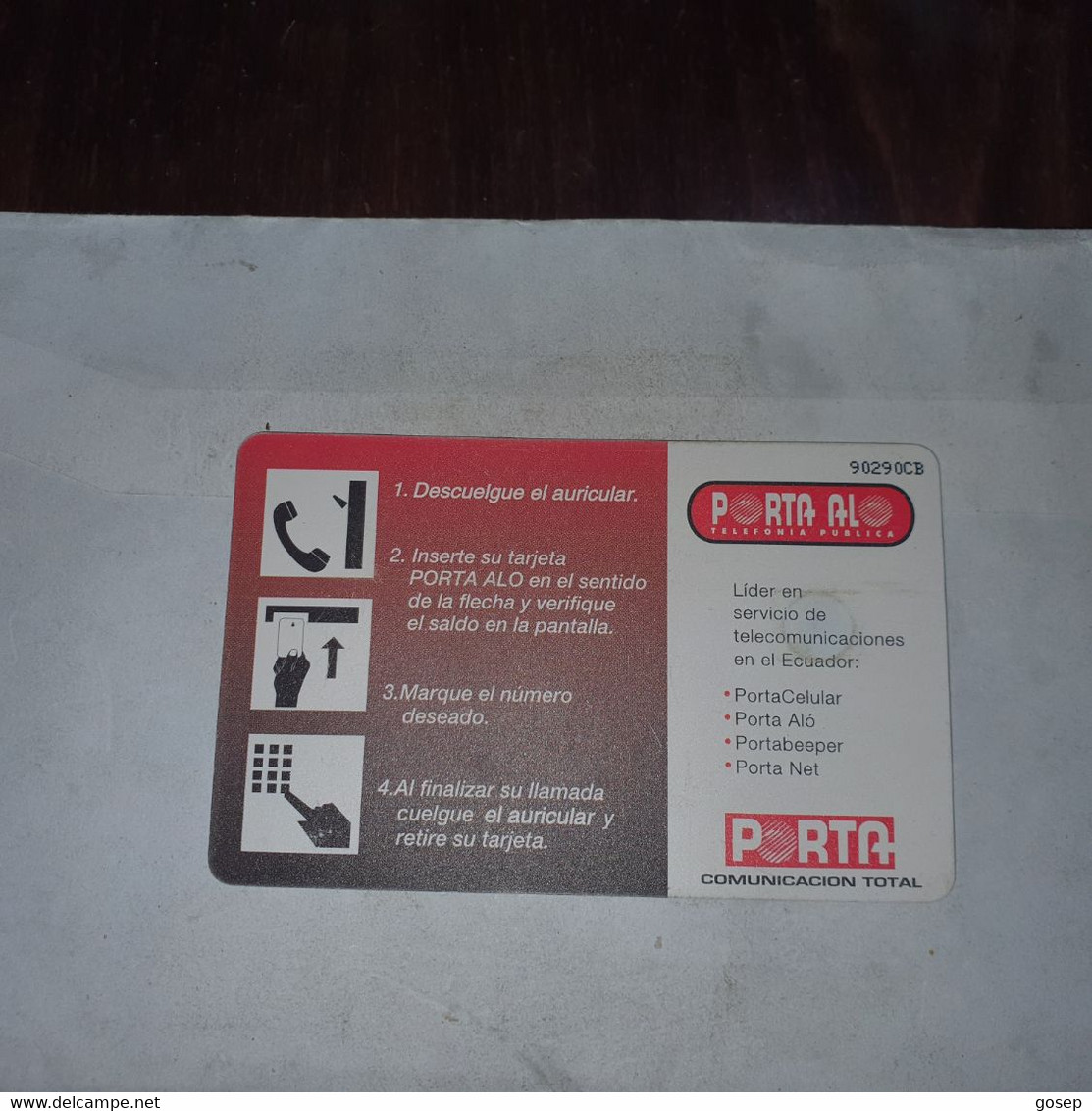 Ecuador-porta Al-(10)-(s/.50.000)-(90290CB)-(lokking Out Side)-used Card+1card Prepiad Free - Ecuador