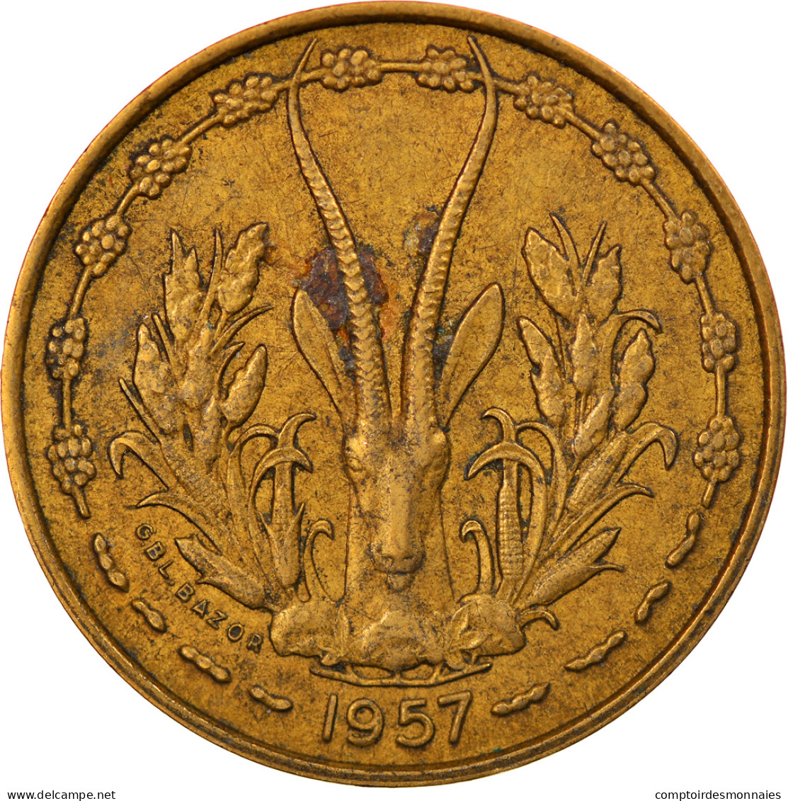 Monnaie, French West Africa, 10 Francs, 1957, TTB, Aluminum-Bronze, KM:8 - Togo