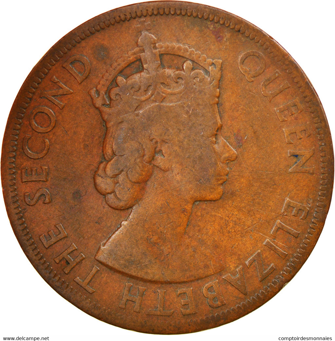 Monnaie, Etats Des Caraibes Orientales, Elizabeth II, 2 Cents, 1955, TB+ - Caraïbes Orientales (Etats Des)