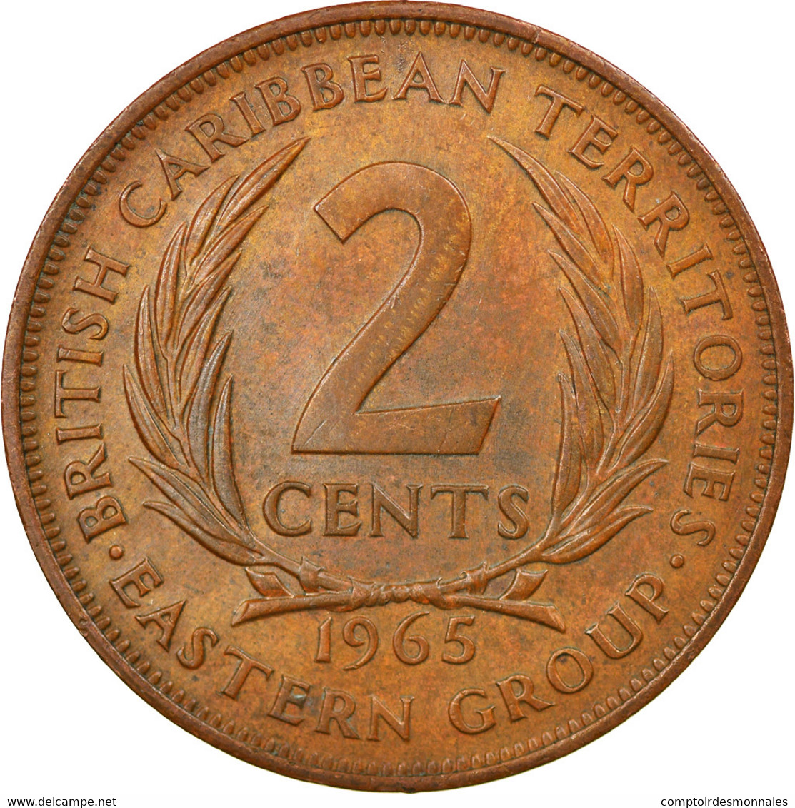 Monnaie, Etats Des Caraibes Orientales, Elizabeth II, 2 Cents, 1965, TTB+ - East Caribbean States