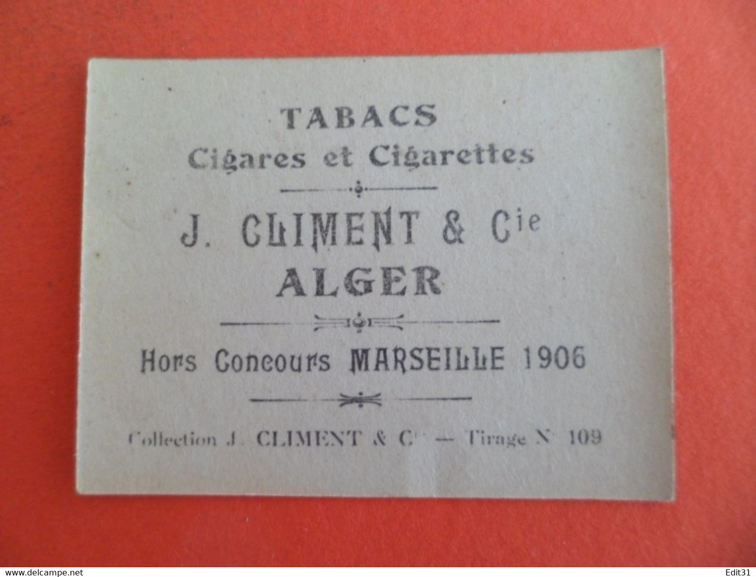 Photo CHROMO EROTIQUE FEMME Tabac Cigares Cigarettes CLIMENT ALGER Algerie 1906 - LHERY - Climent