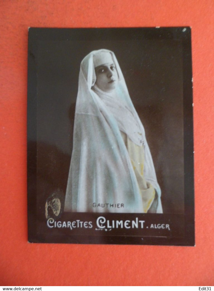 Photo CHROMO EROTIQUE FEMME Tabac Cigares Cigarettes CLIMENT ALGER Algerie 1906 - GAUTHIER - Climent