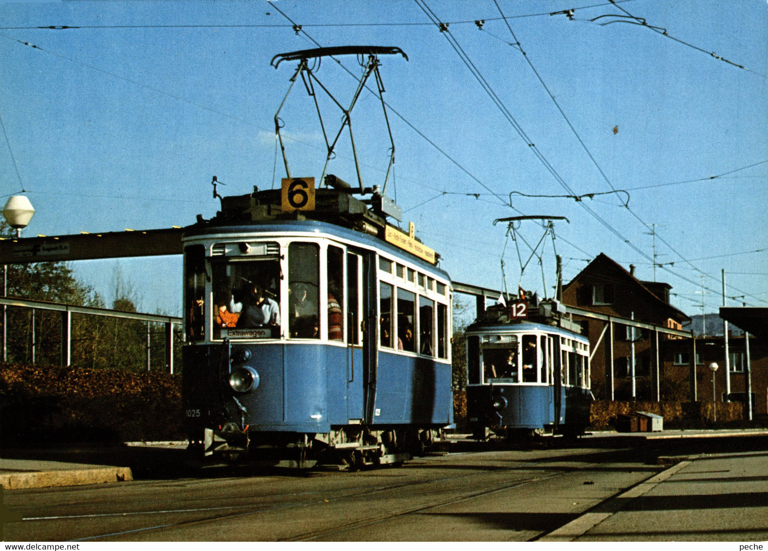 N° 9565 R -cpsm Zwei VBZ Oldtimer Be 2/2 - Strassenbahnen