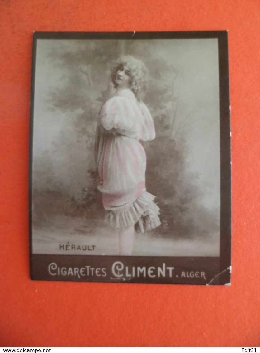 Photo CHROMO EROTIQUE FEMME Tabac Cigares Cigarettes CLIMENT ALGER Algerie 1906 - HERAULT - Climent