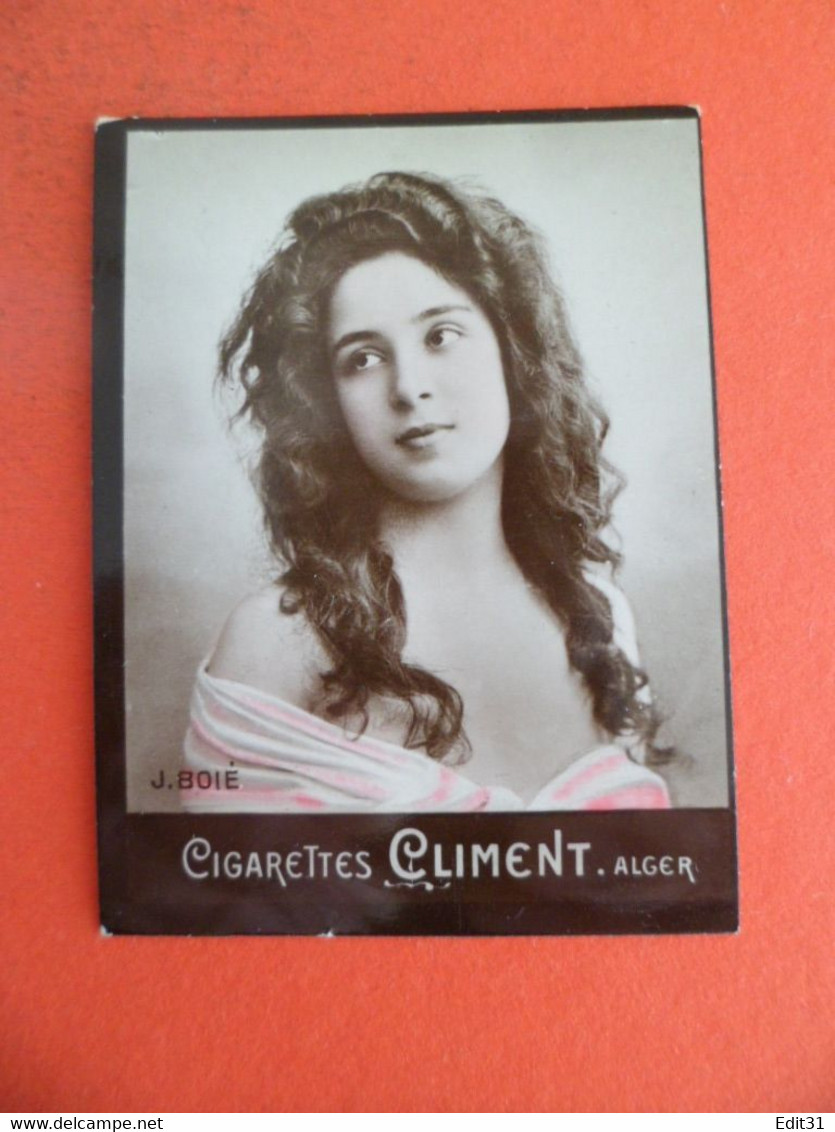 Photo CHROMO EROTIQUE FEMME Tabac Cigares Cigarettes CLIMENT ALGER Algerie 1906 - J. BOUIE - Climent