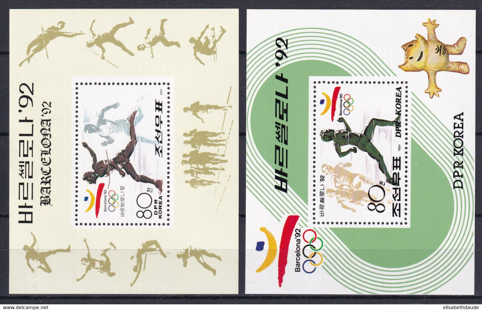 KOREA - JEUX OLYMPIQUES - 1991 - SERIE COMPLETE YVERT N° BLOCS 81+82 ** MNH - Corea Del Norte