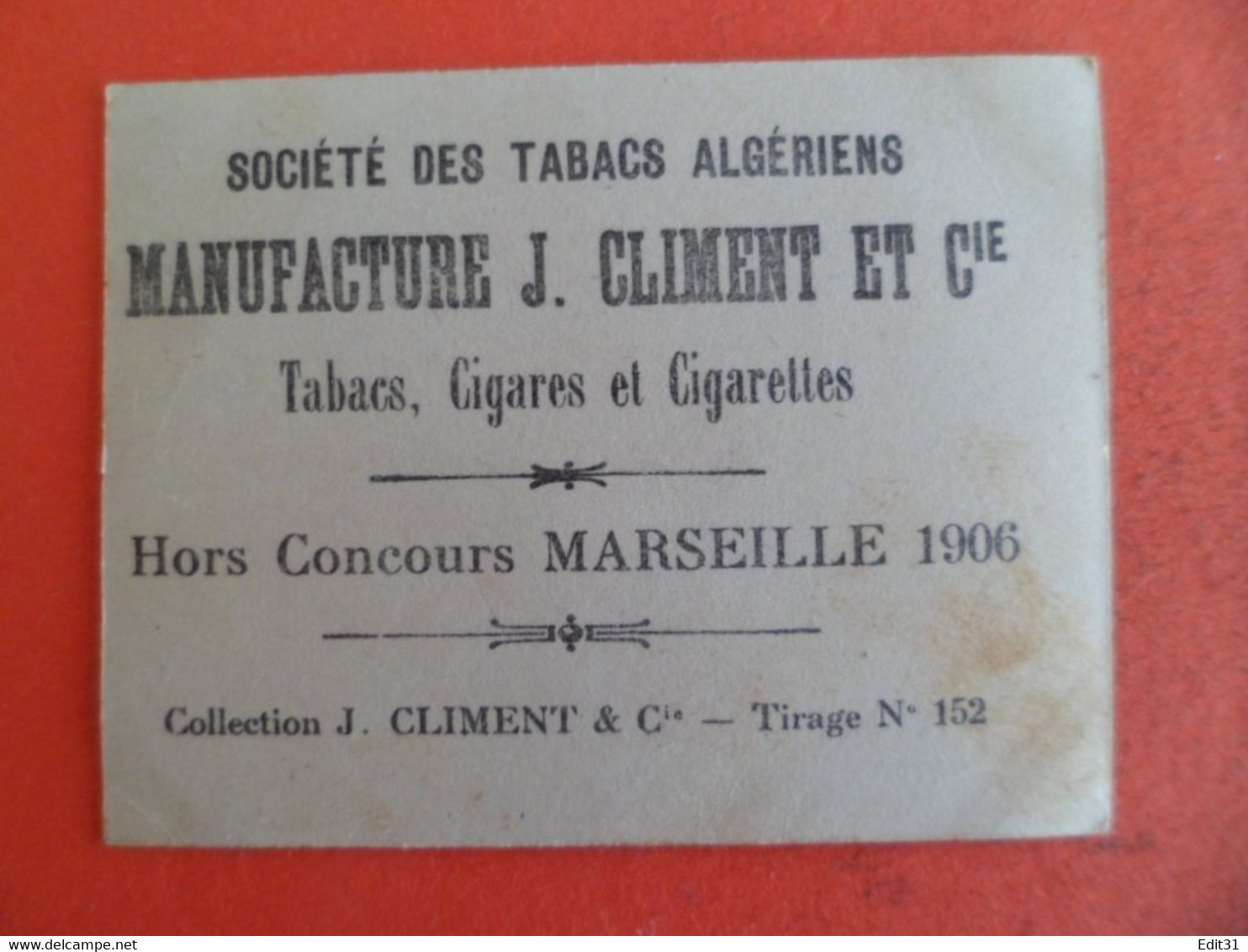 Photo CHROMO Erotique Femme Tabac Gigares Cigarettes Climent - 1906 - MITZI DALTI - Climent