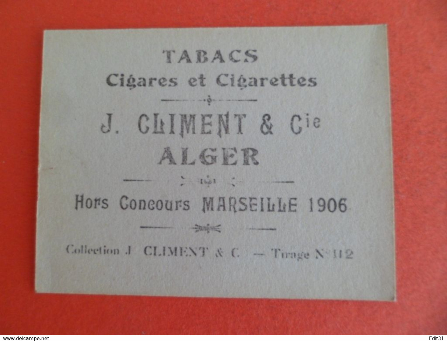 Photo CHROMO Erotique Femme Tabac Gigares Cigarettes Climent - 1906 - LECOMTE - Climent