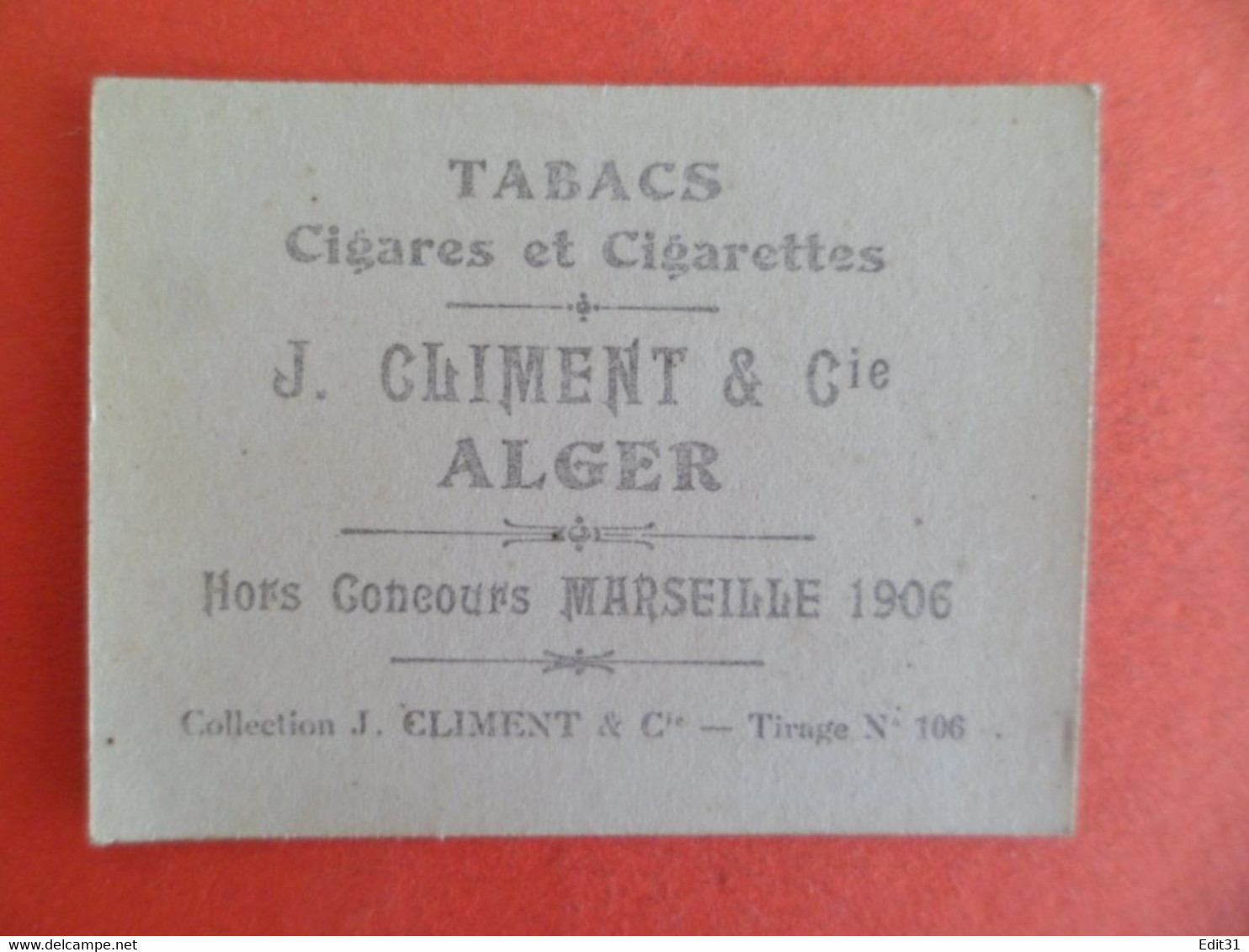Photo CHROMO Erotique Femme Tabac Gigares Cigarettes Climent - 1906 - DELNA - Climent