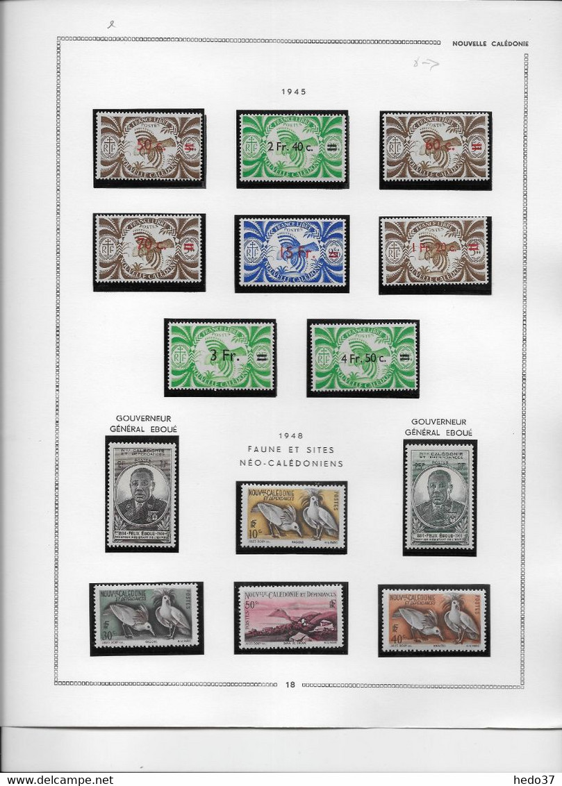 Nouvelle Calédonie - Collection Vendue Page Par Page - Timbres Neufs * Avec Charnière - TB - Colecciones & Series