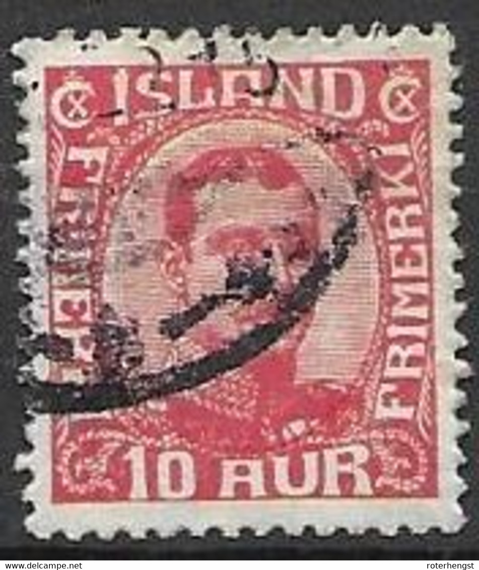 Iceland VFU 1920 10 Euros - Used Stamps