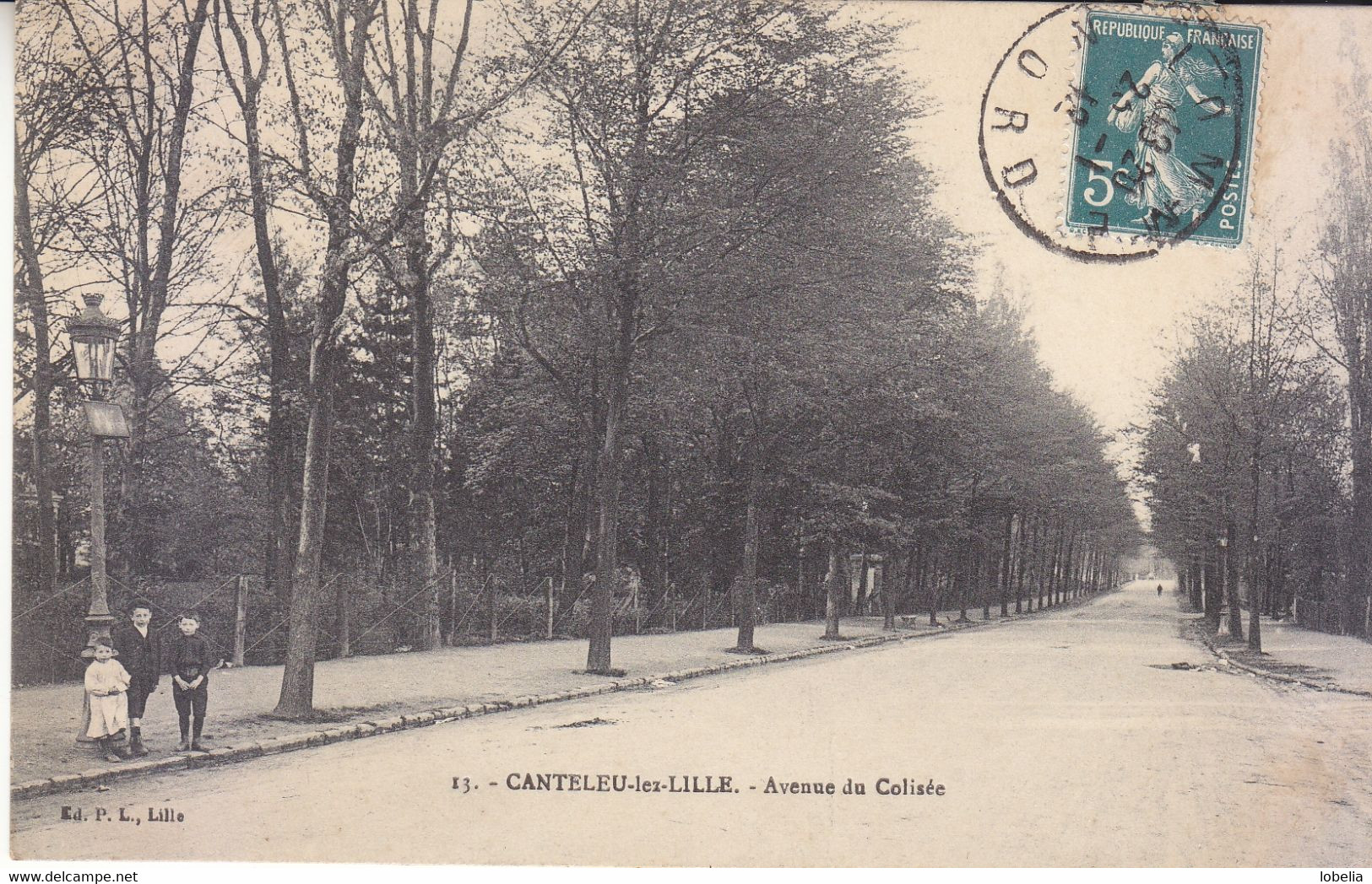 LAMBERSART - CANTELEU Lez-LILLE - Avenue Du Colysée - Ed. P.L. Lille  1918,  Vue Peu Courante, Bon état - Lambersart