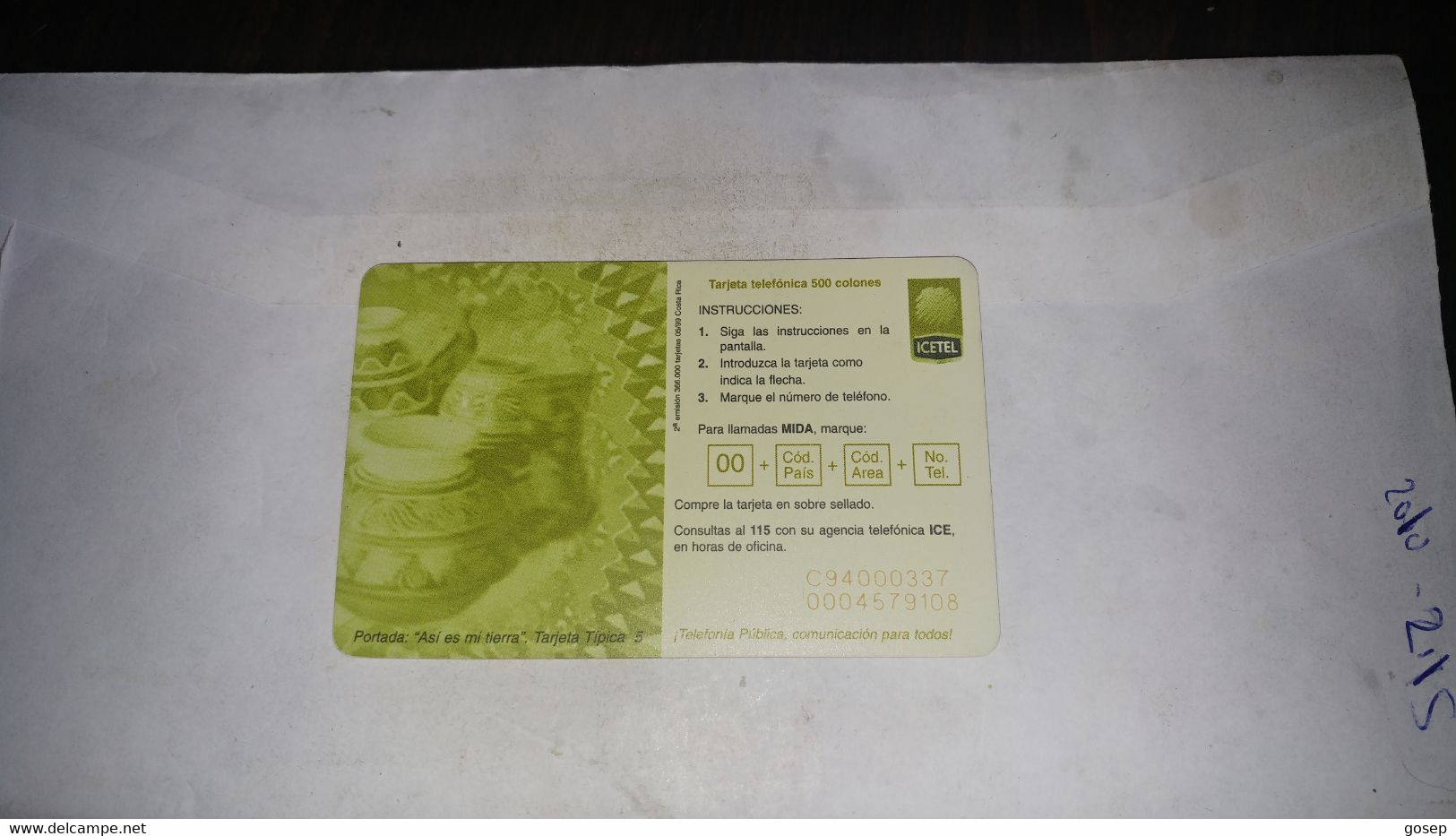 Costa Rica-asi Es Mi Tierra-(25)-(0004579108)-(c500)-(tirage-366.000)-used Card - Costa Rica