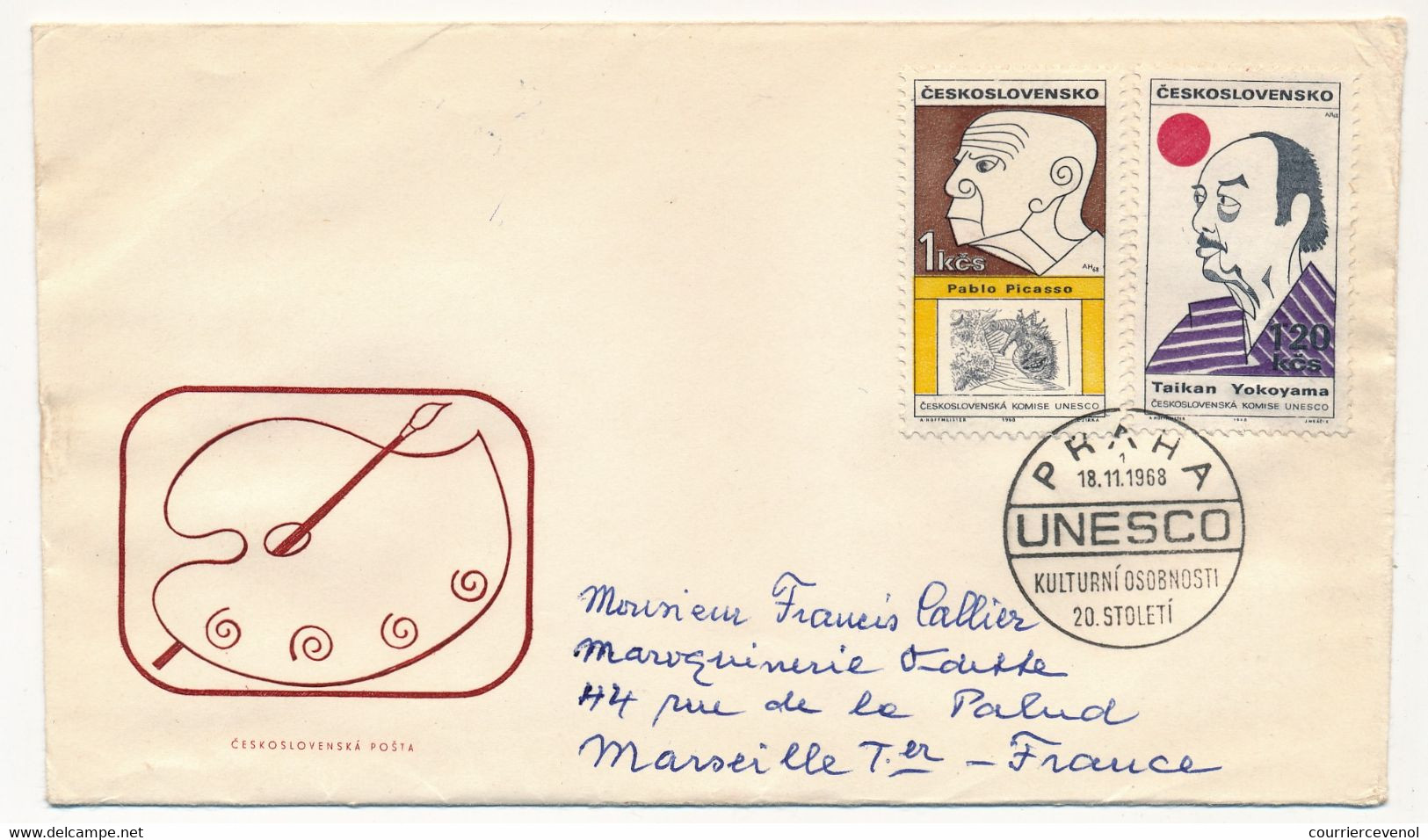 TCHECOSLOVAQUIE - 3 Enveloppes FDC - Série UNESCO - 7 Valeurs - 18/11/1968 PRAGUE - FDC