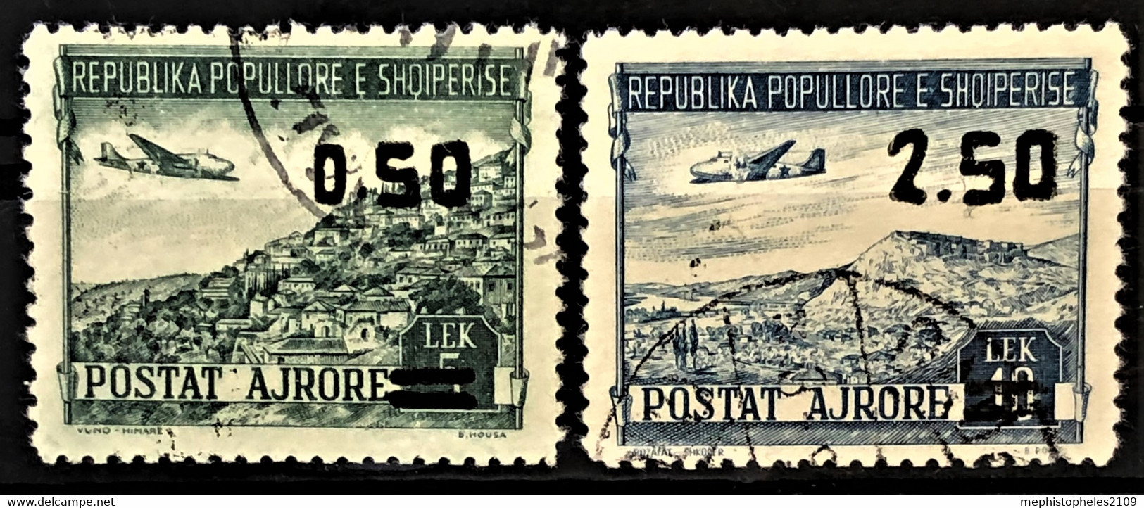 ALBANIA 1952 - Canceled - Mi# 523, 524 - 0,50l 2,50l - Albania