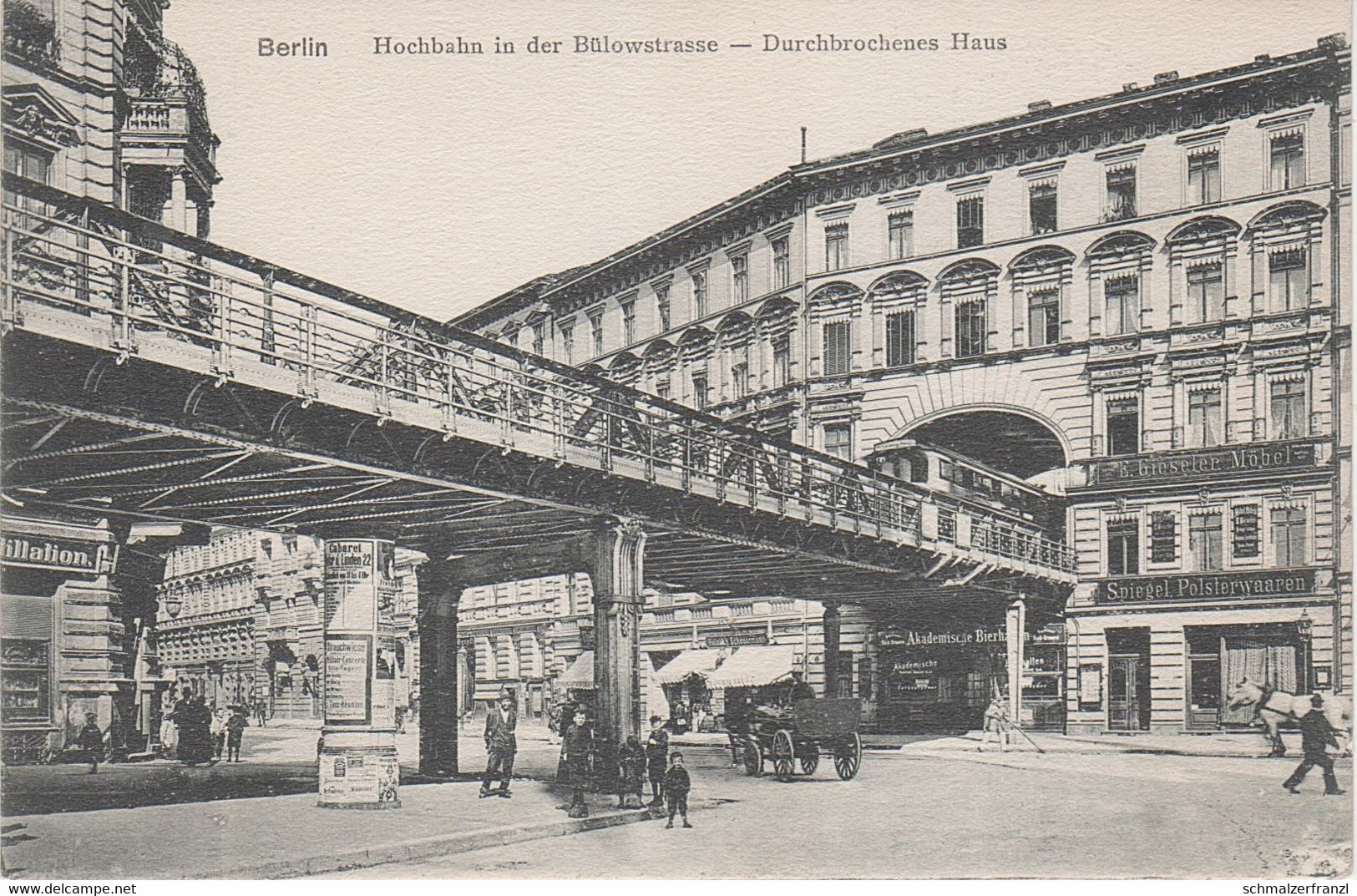 AK Berlin Schöneberg Bülowstraße Durchbrochenes Haus Hochbahn S Bahn Restaurant Akademische Bierhallen Dennewitzstraße - Schoeneberg