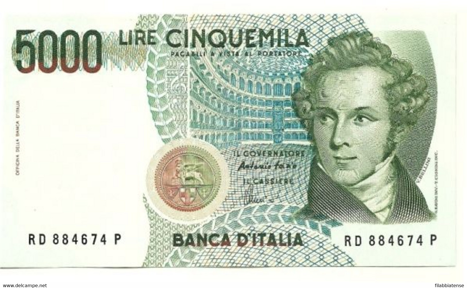 Italia - 5.000 Lire 1996 - Bellini D     ----- - 5.000 Lire