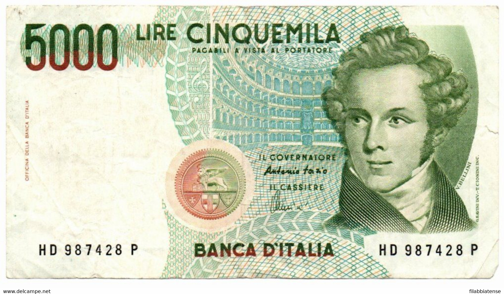 Italia - 5.000 Lire 1996 - Bellini D - 5.000 Lire