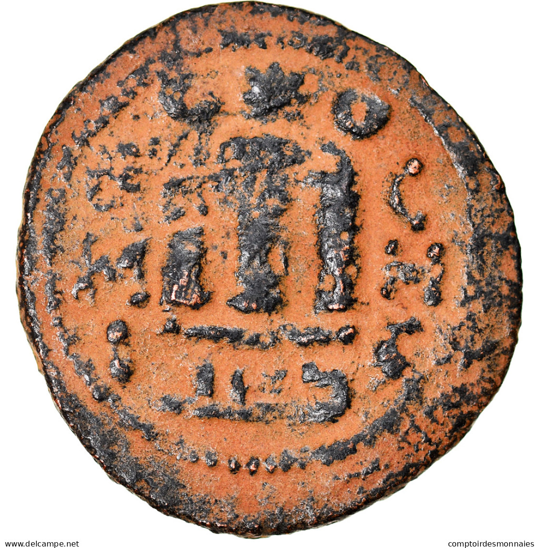 Monnaie, Arabo-Byzantines, Fals, 685-692, Hims (Emesa), TB+, Bronze - Islamische Münzen