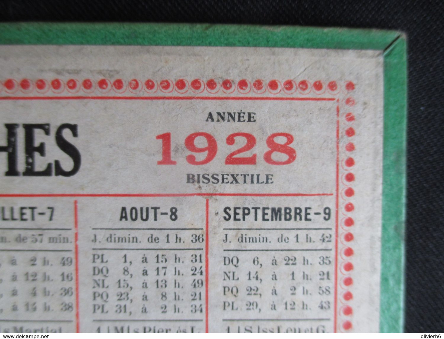 CALENDRIER (V2101) ALMANACH DES POSTES ET DES TELEGRAPHES 1928 (7 Vues) Département Du NORD - Grand Format : 1921-40