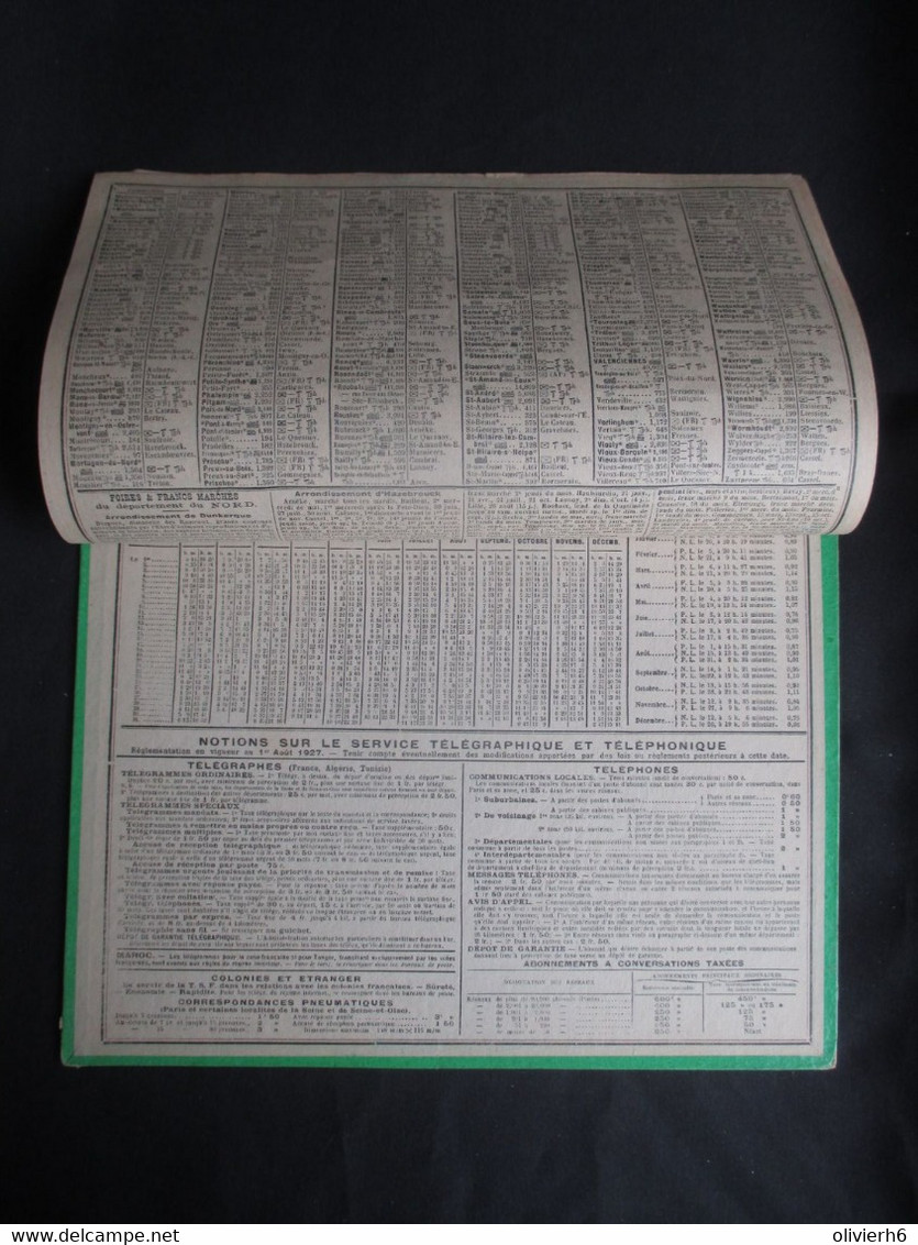 CALENDRIER (V2101) ALMANACH DES POSTES ET DES TELEGRAPHES 1928 (7 vues) Département du NORD