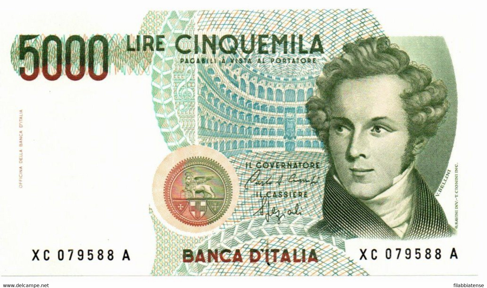 Italia - 5.000 Lire 1997 - Bellini C Serie Sostitutiva XC     ----- - 5000 Liras