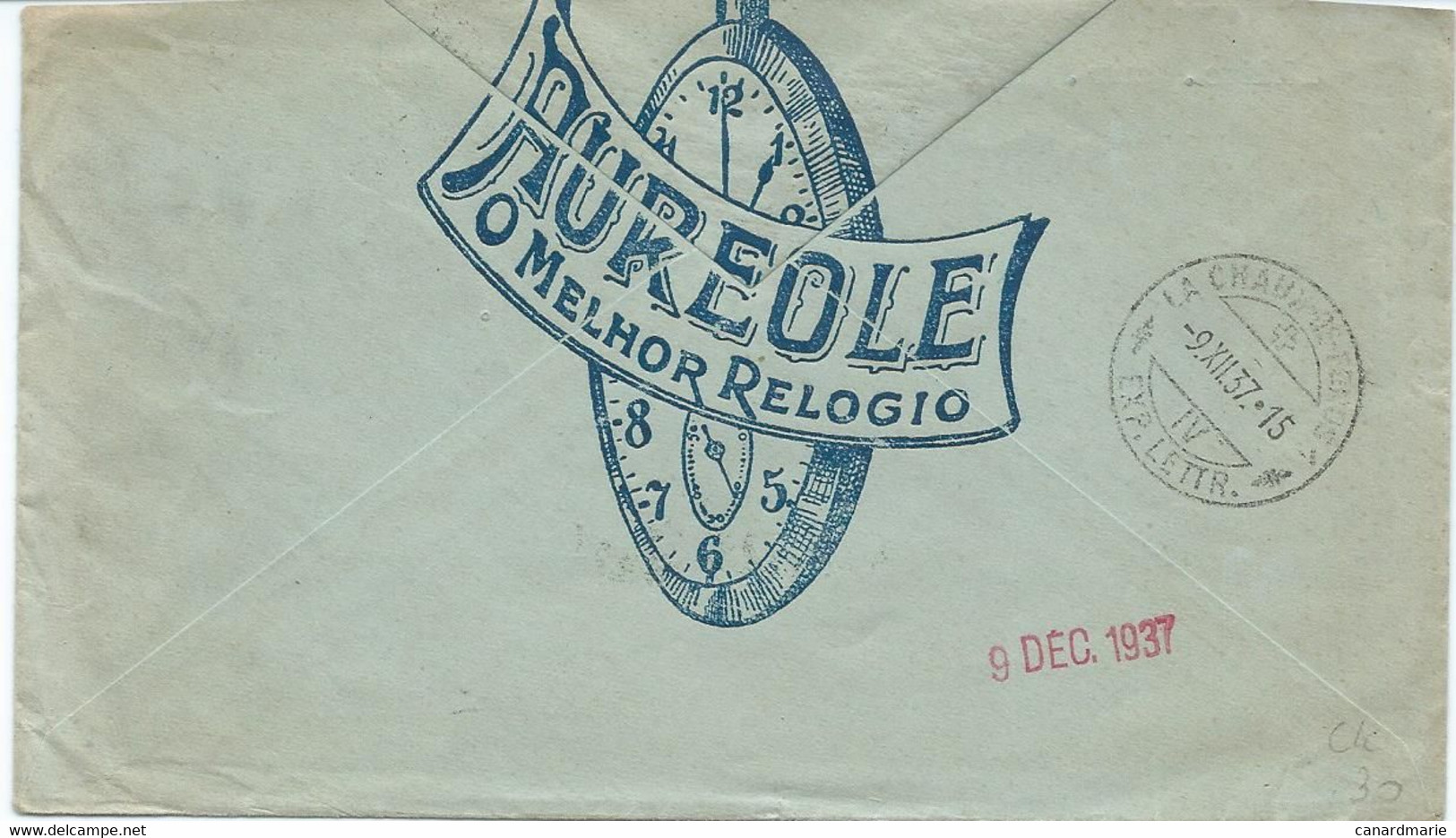 LETTRE D'ARGENTINE 1937 AVEC ILLUSTRATION PUBLICITAIRE HORLOGERIE - MONTRES - Horlogerie