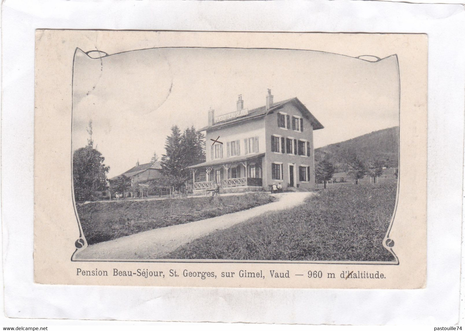 CPA :  14 X 9  -  Pension  Beau-Séjour, St.  Georges, Sur Gimel, Vaud - Gimel