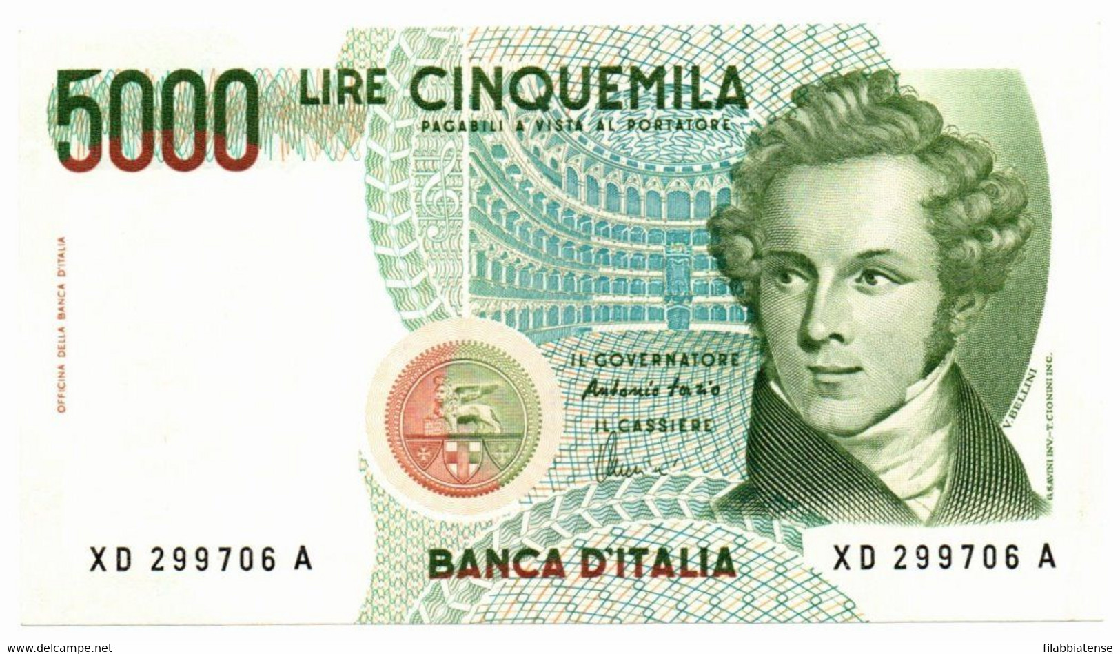 Italia - 5.000 Lire 2001 - Bellini D Serie Sostitutiva XD    ---- - 5000 Liras