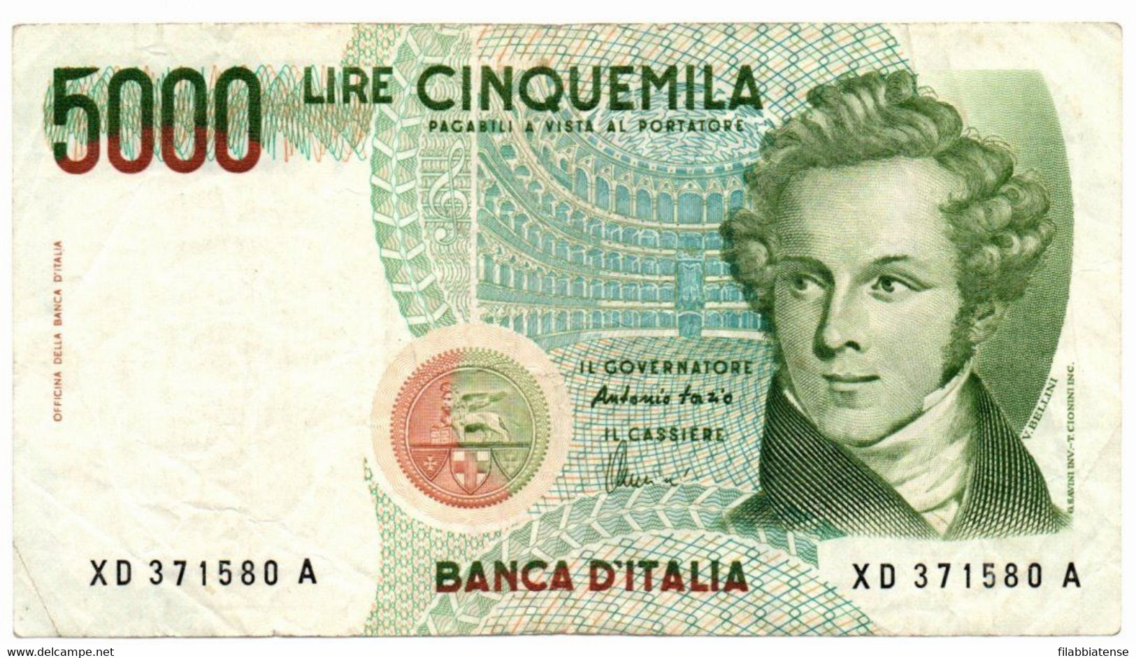 Italia - 5.000 Lire 2001 - Bellini D Serie Sostitutiva XD    ---- - 5000 Lire