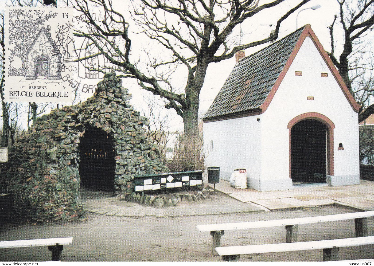 B01-333 2220 Tourisme Bredene Chapelle Pêcheurs CS - Carte Souvenir FDC 28-06-1986 8401 Bredene - 1981-1990