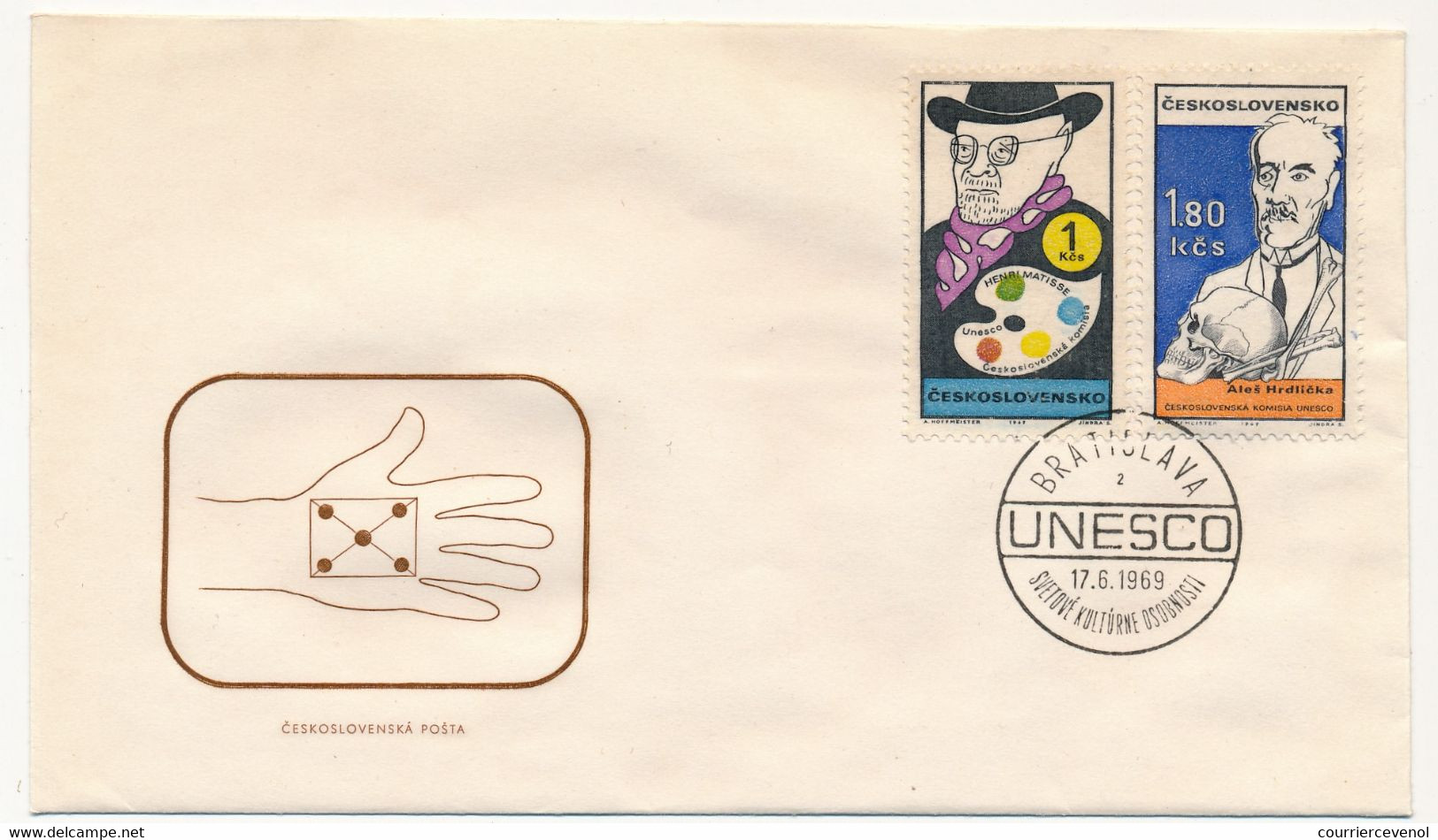 TCHECOSLOVAQUIE - 3 Enveloppes FDC - Série UNESCO - 6 Valeurs - 17/06/1969 BRATISLAVA - FDC