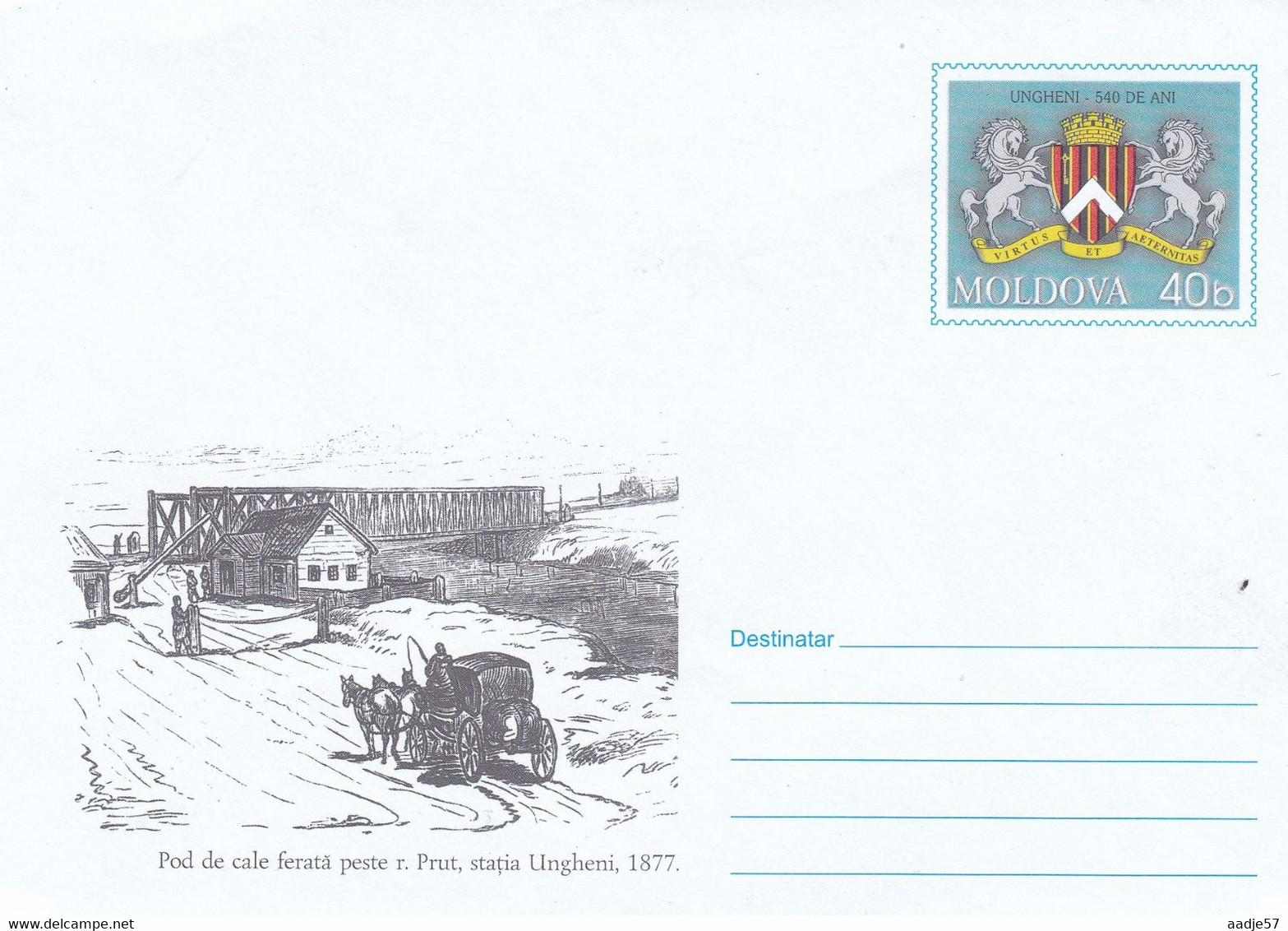 MOLDOVA MOLDAVIE MOLDAWIEN MOLDAU 2002 , Pre-paid Envelope , Ungheni Coat Railway Bridge - Bridges