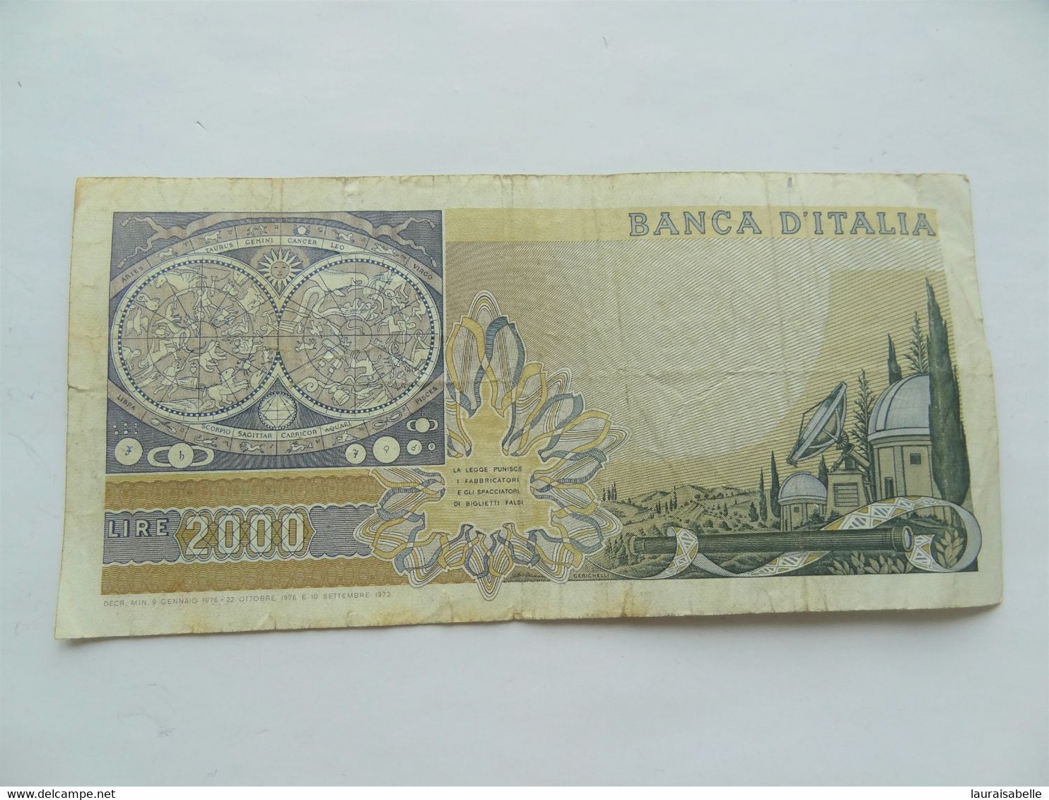 2000 Lires Italiennes Type Galileo 1973 - 2000 Liras