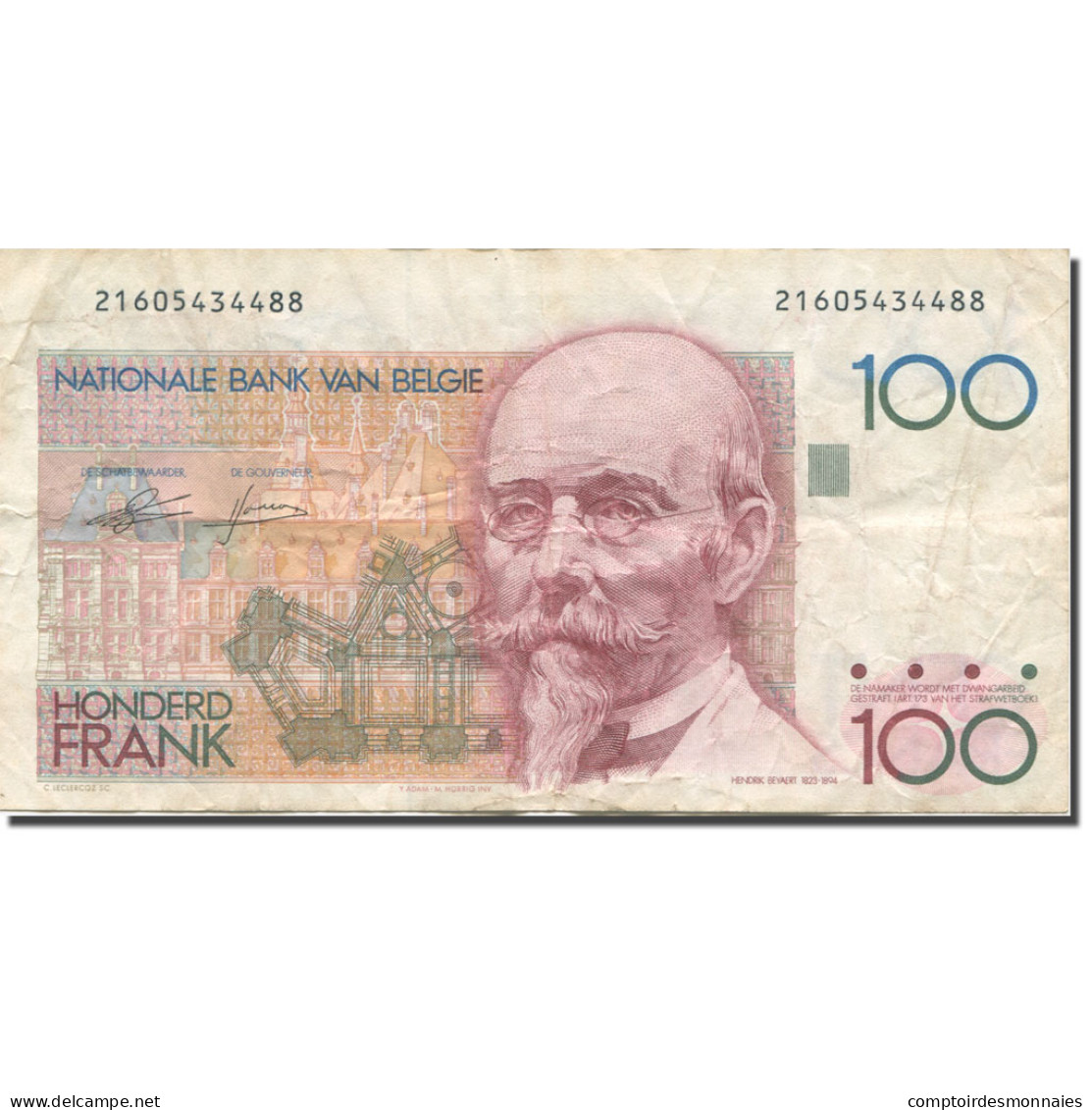 Billet, Belgique, 100 Francs, 1982-1994, KM:142a, TB - 100 Francs