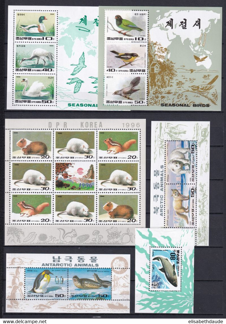 KOREA - FAUNE / OISEAUX / POLAIRE - 1996 - SERIE COMPLETE YVERT N° 2623/2625 +BLOCS 240/241 + 243 + 258+260  ** MNH - - Korea (Noord)