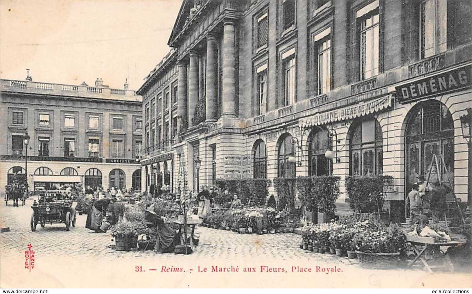 Reims          51           Lot De   4 Cartes Sur Le Thème Des : Marchés      (voir Scan) - Reims