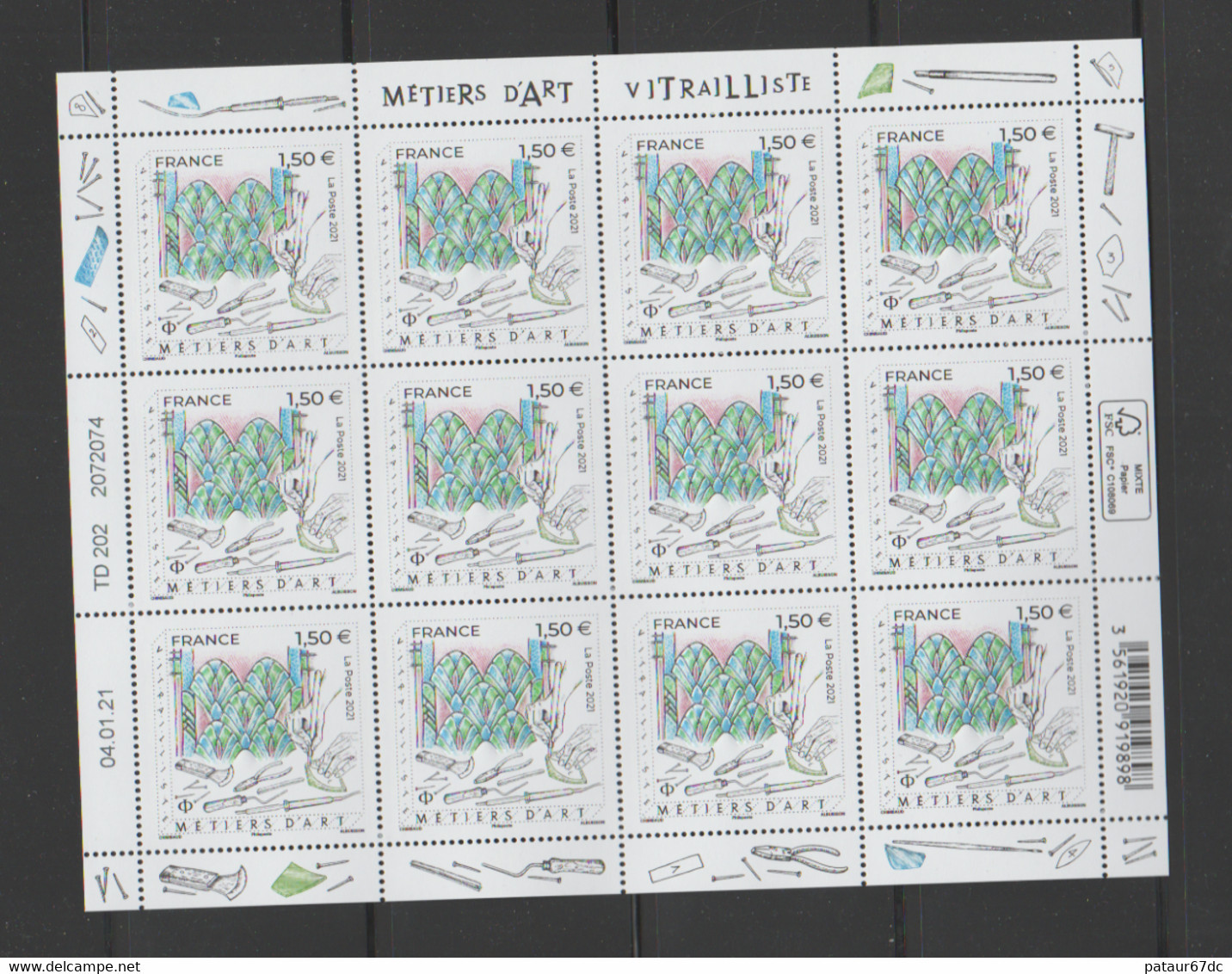 FRANCE / 2021 / Y&T N° 5471 ** : "Métiers D'art" (Vitrailliste) X 1 CdF Sup G - Nuovi