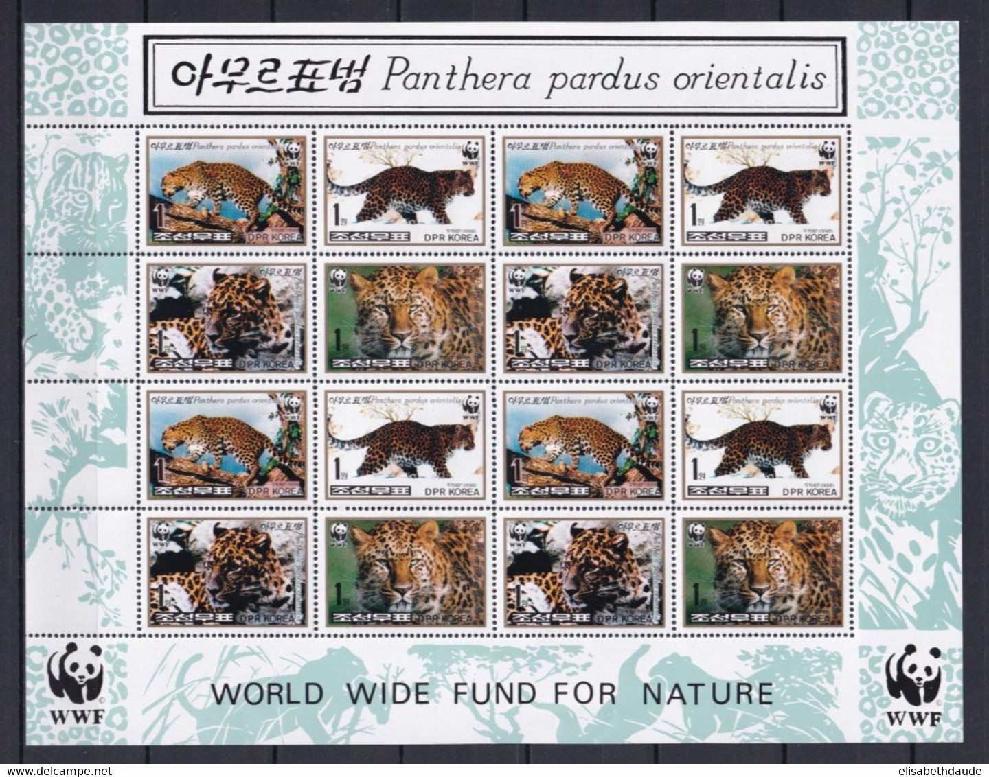 KOREA - ANIMAUX WWF - 1998 - SERIE COMPLETE YVERT N° 2801/2804 En FEUILLET ** MNH - COTE = 24 EUR. - Corée Du Nord