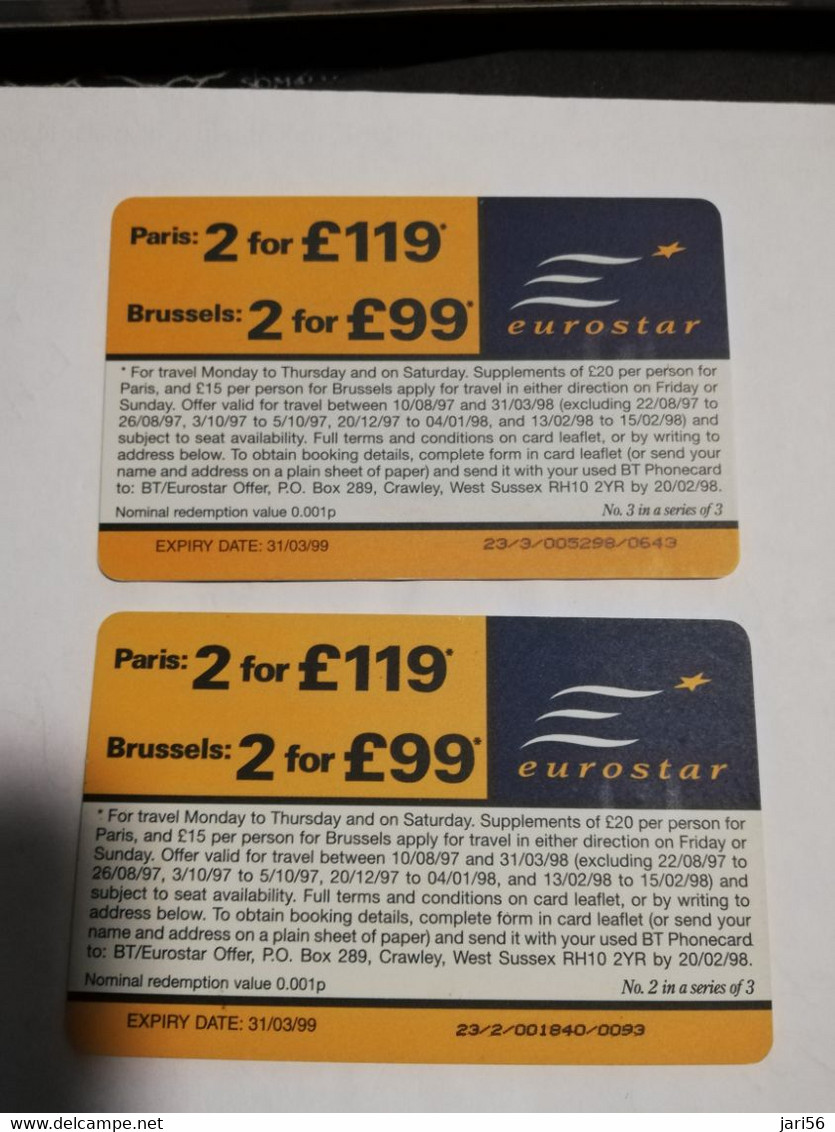 GREAT BRETAGNE 1x 5 POUND 1X 10 POUND PARIS/ BRUSSELS, EUROSTAR  SPECIAL EDITION   PERFECT  CONDITION     **4825** - BT Algemeen